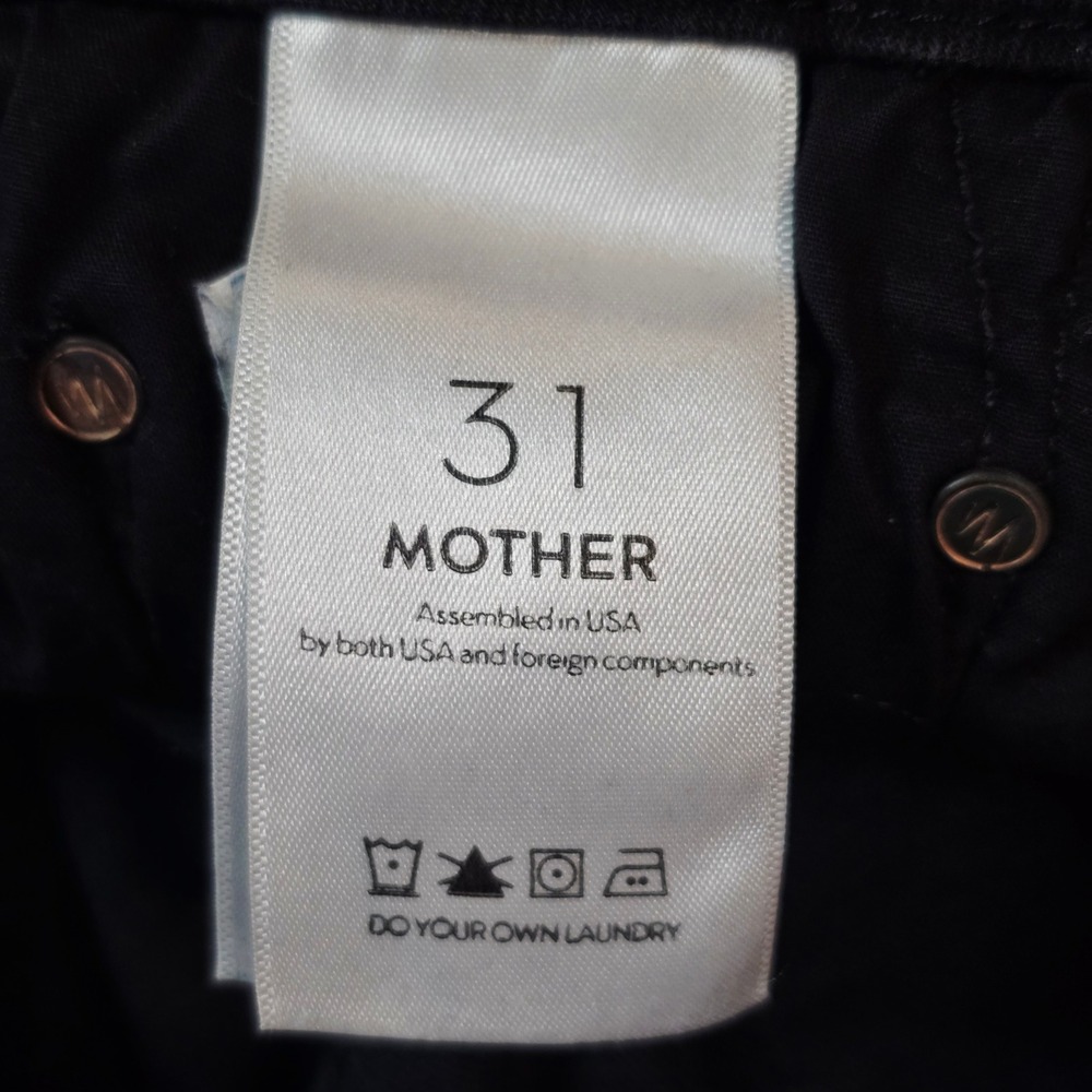Mother The Looker Ankle Fray Jeans Black Rainbow‎ Lightning Bolt Gold Bolt 31 - Picture 12 of 14